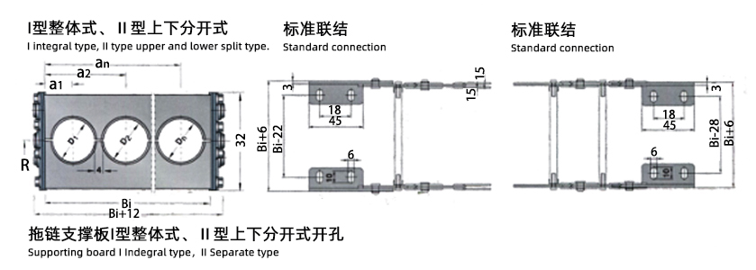 TL I、II型钢制拖链上下分开式图片